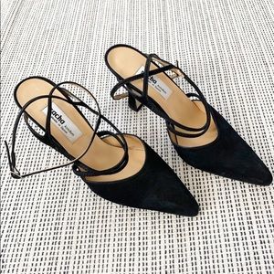 Sacha London Ankle Strap Suede Pointy High Heels